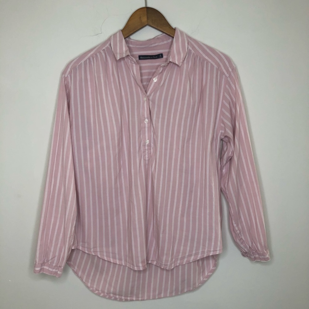 Abercrombie $ Fitch Striped Pink Button Down